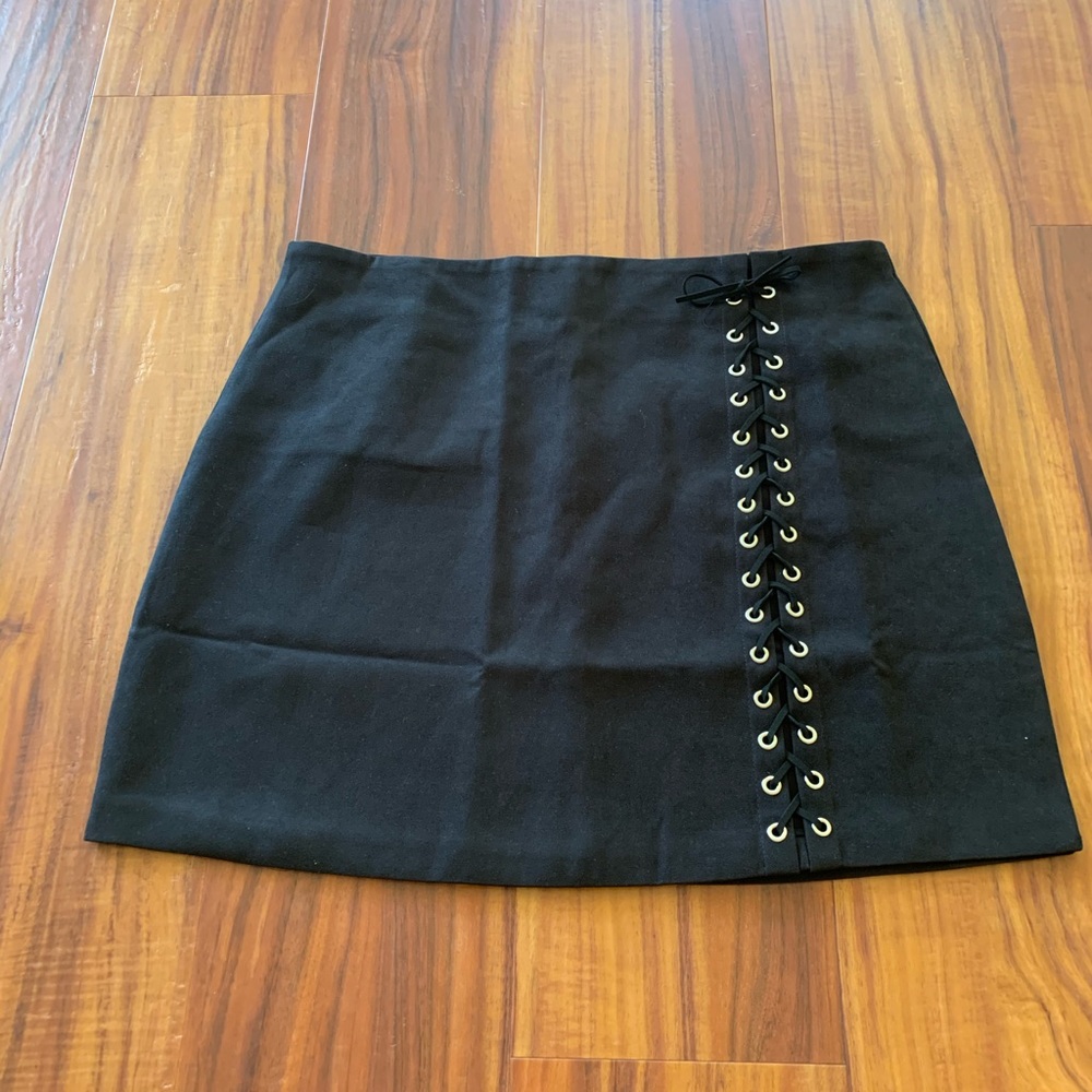 Black laced up skirt